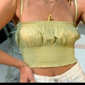Danielle bernstein crop sleeveless top smock waist